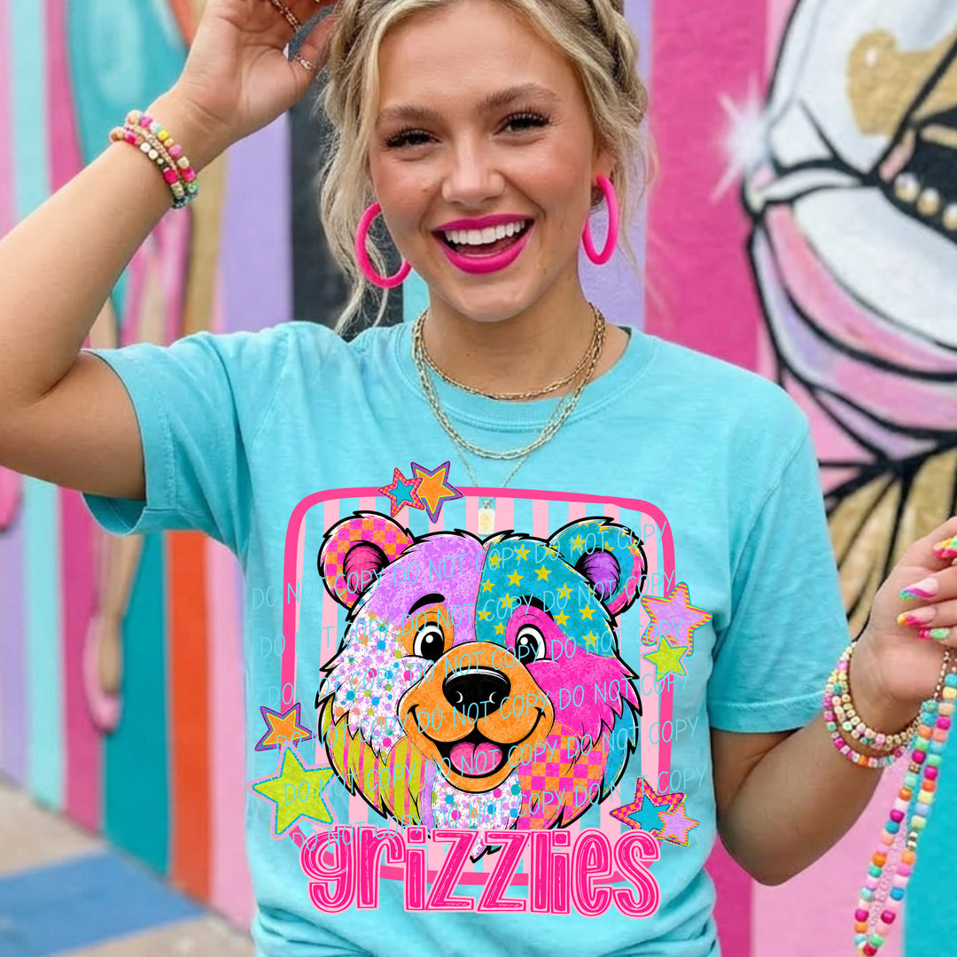 Grizzlies Funky Fresh mascot DTF transfer