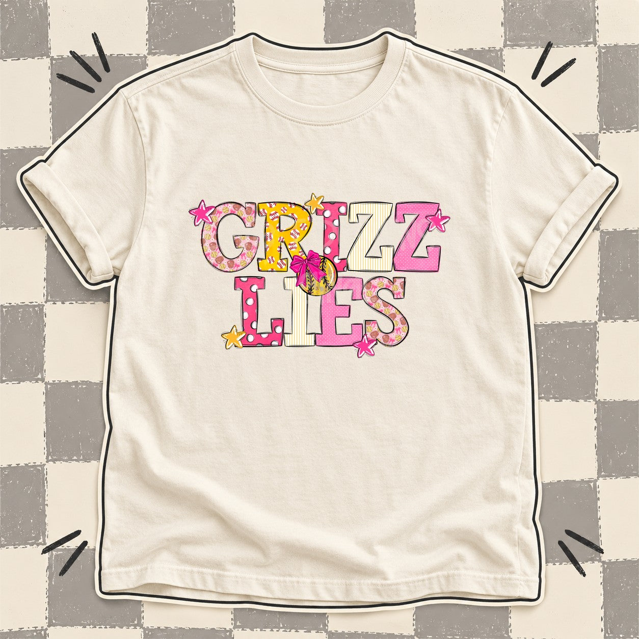 Mixed Doodle Softball Mascots – Sweet Softball Grizzlies design