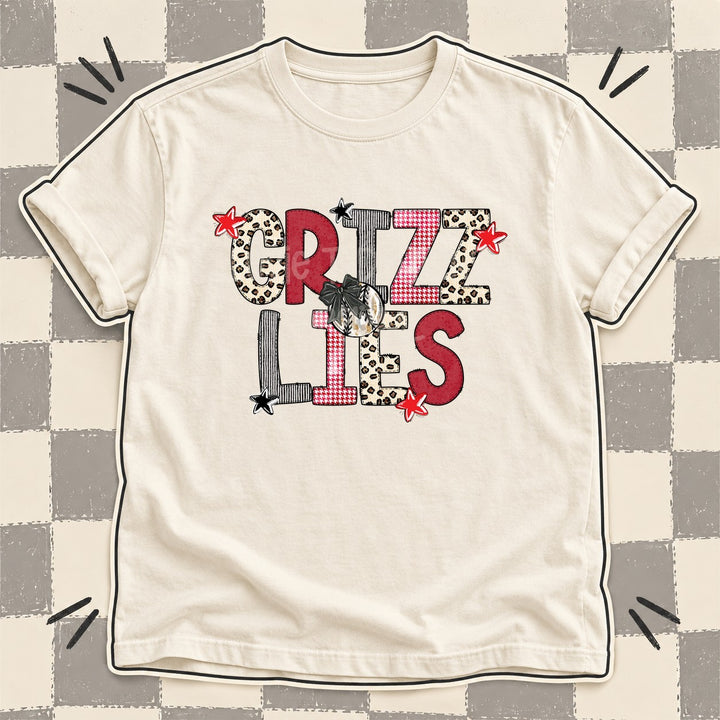 Grizzlies Mixed Doodle Baseball Mascots – Stitched Ballpark DTF transfer mockup
