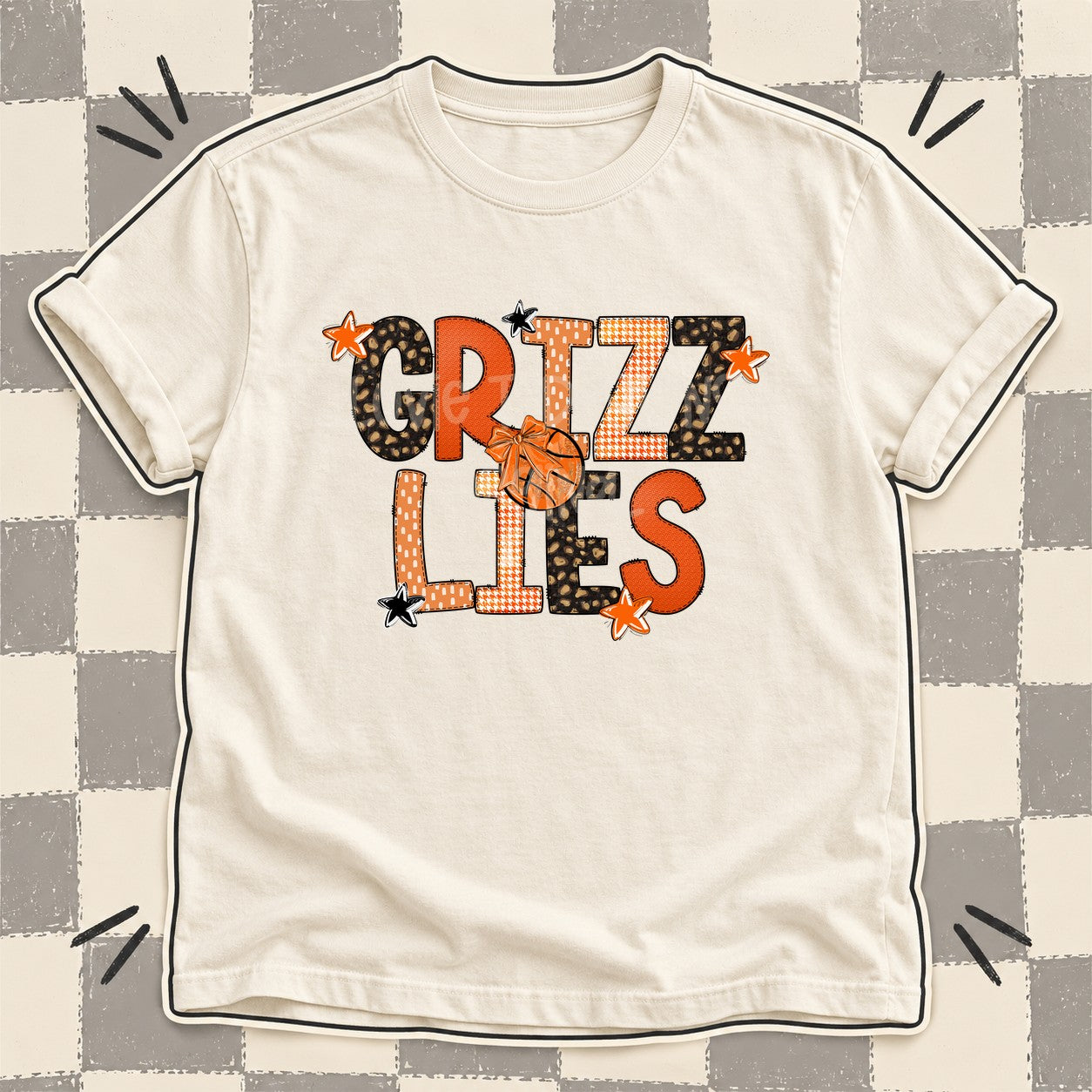 Mixed Doodle Basketball Mascots – Leopard Court Grizzlies design