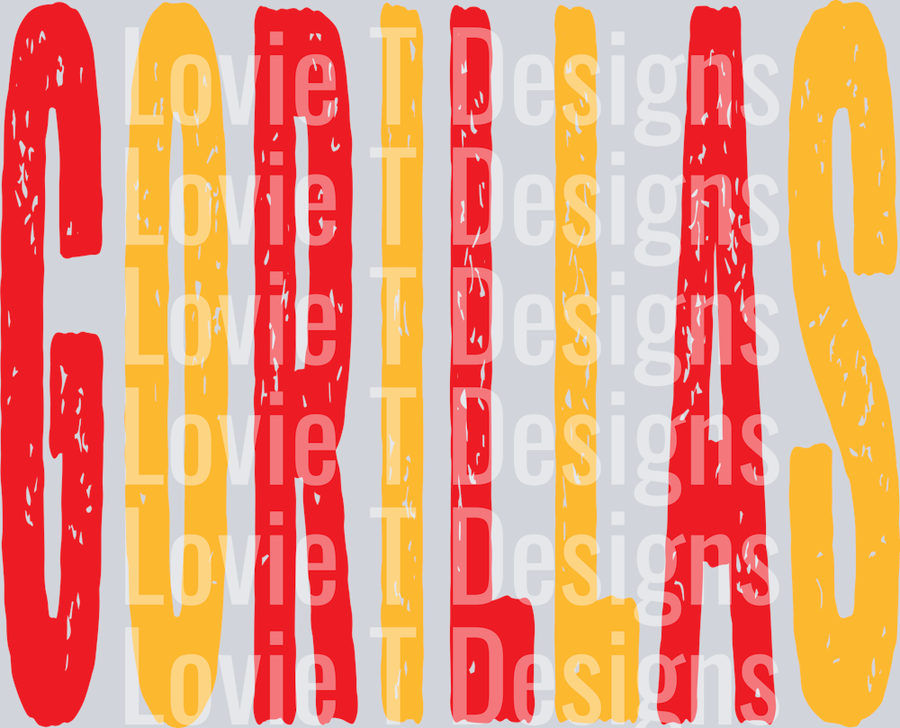 GRUNGE GORILLAS RED AND YELLOW