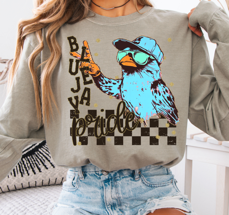 Grunge Mascots Bluejay DTF transfer design – image 1