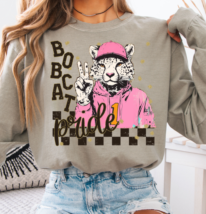 Grunge Mascots Bobcat DTF transfer design – image 1