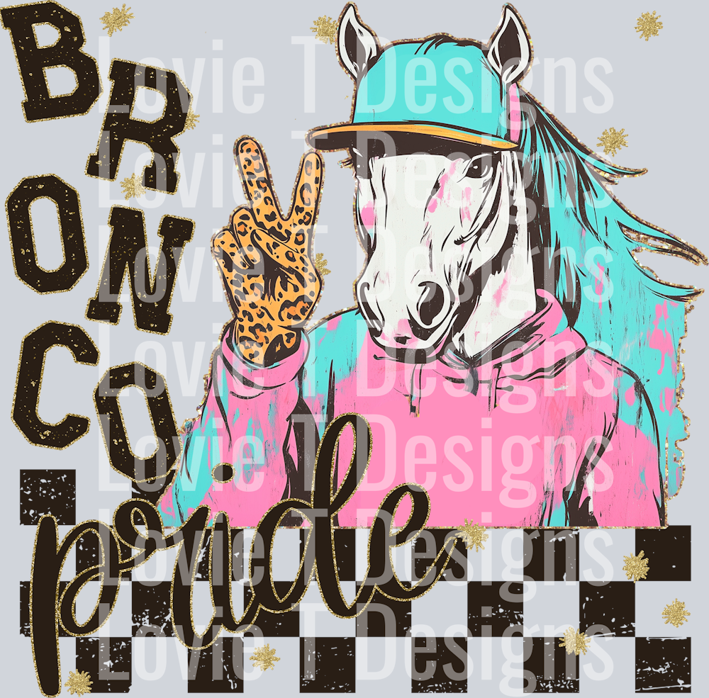 GRUNGE MASCOTS BRONCO