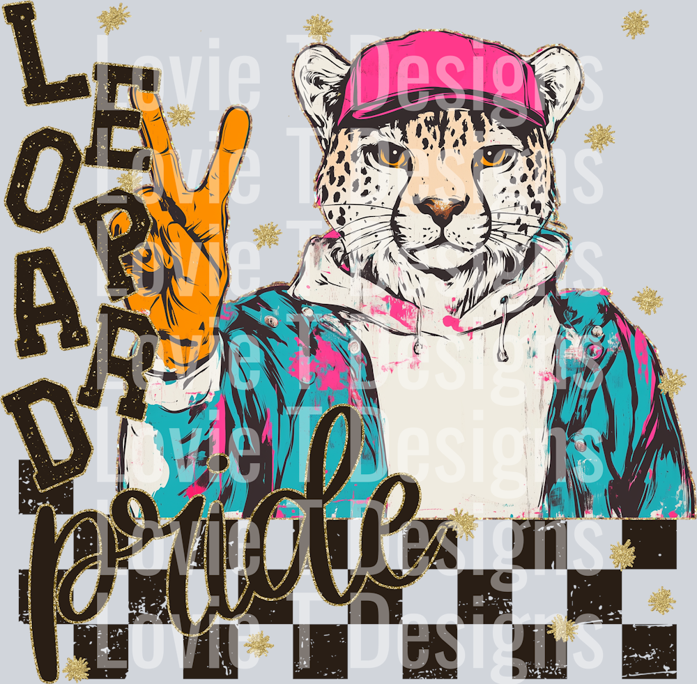 GRUNGE MASCOTS LEOPARD