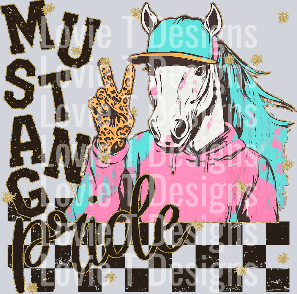 GRUNGE MASCOTS MUSTANG