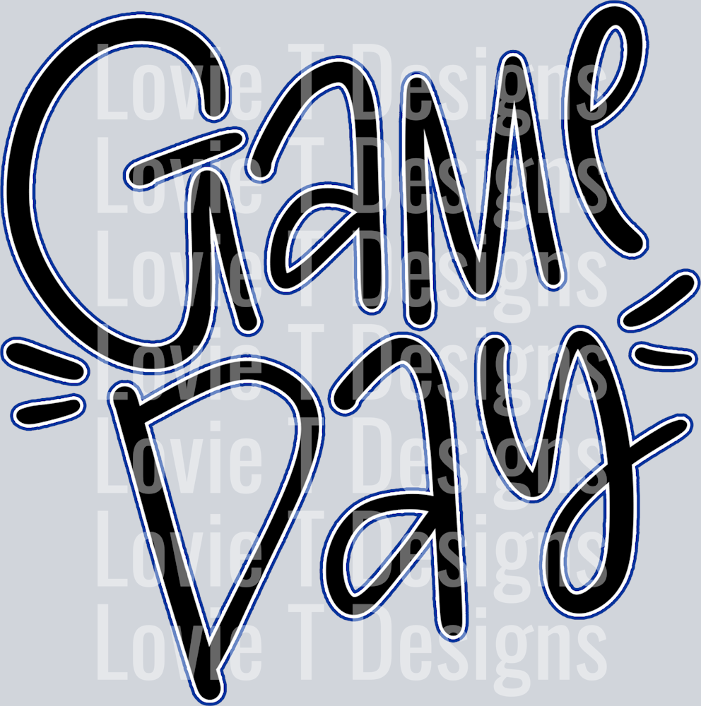 GAME DAY POCKET LETTERING BLUE