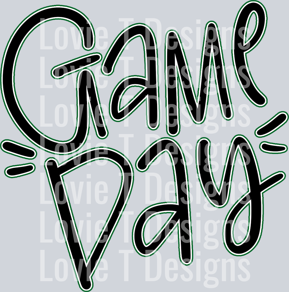 GAME DAY POCKET LETTERING GREEN