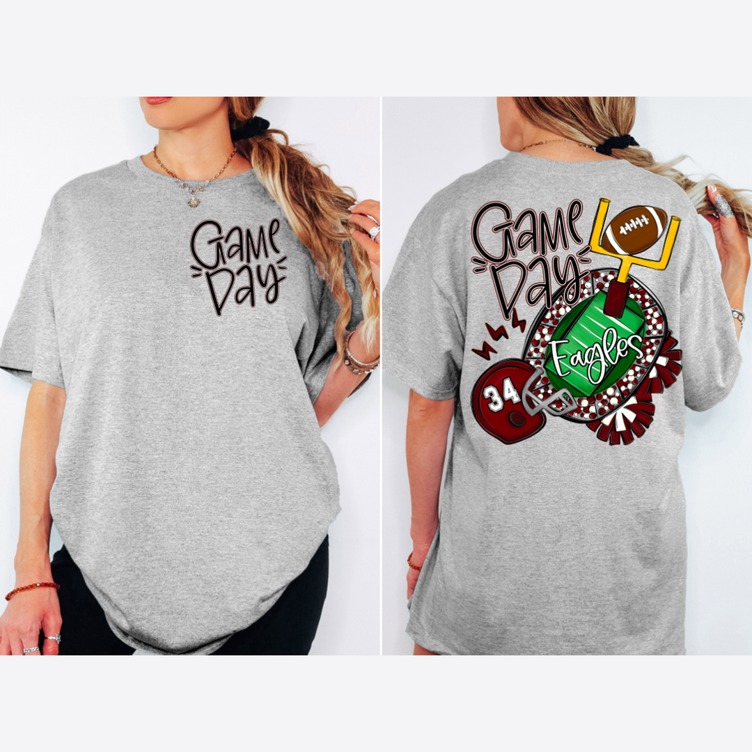 Game Day Pocket Lettering Maroon – DTF Transfer – product image