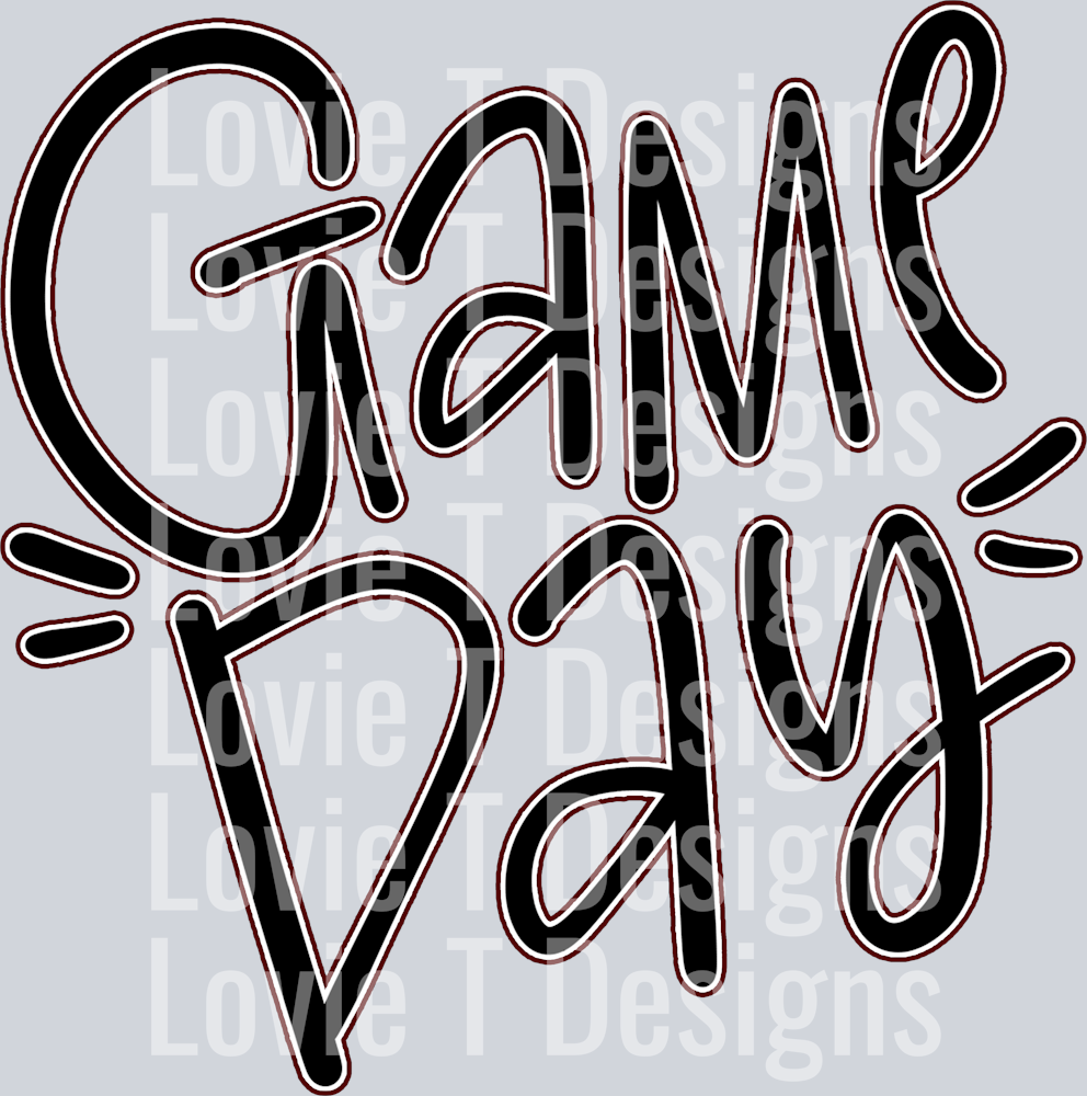 GAME DAY POCKET LETTERING MAROON