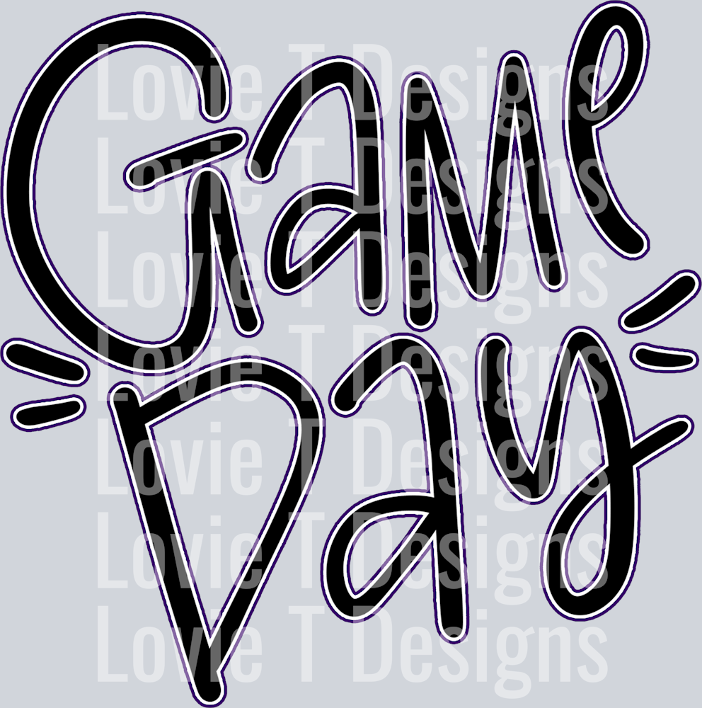 GAME DAY POCKET LETTERING PURPLE