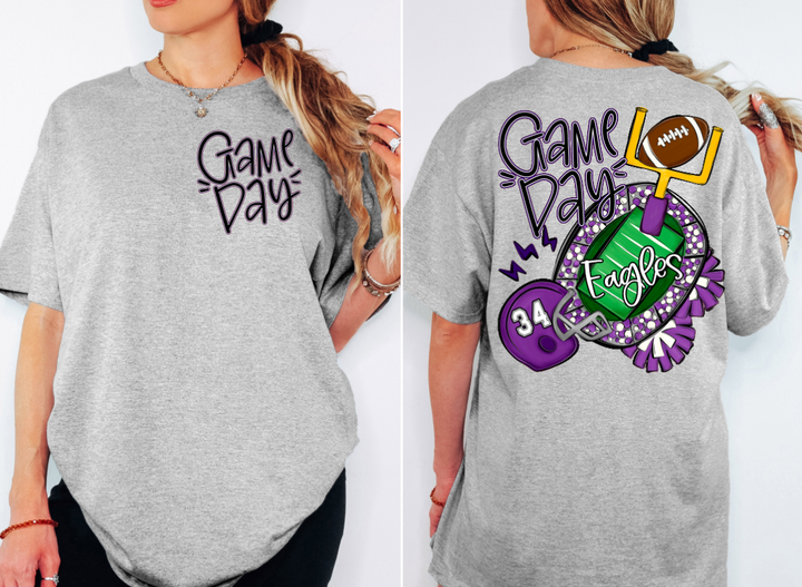 GAME DAY POCKET LETTERING PURPLE