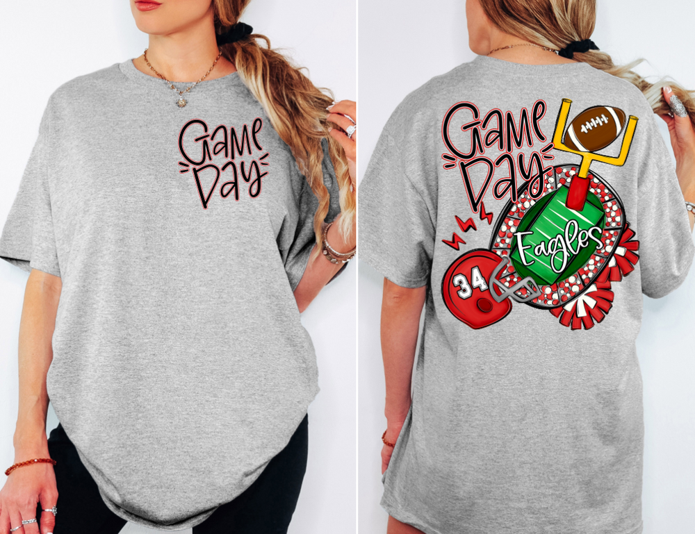 Game Day Pocket Lettering Red DTF transfer design – image 1