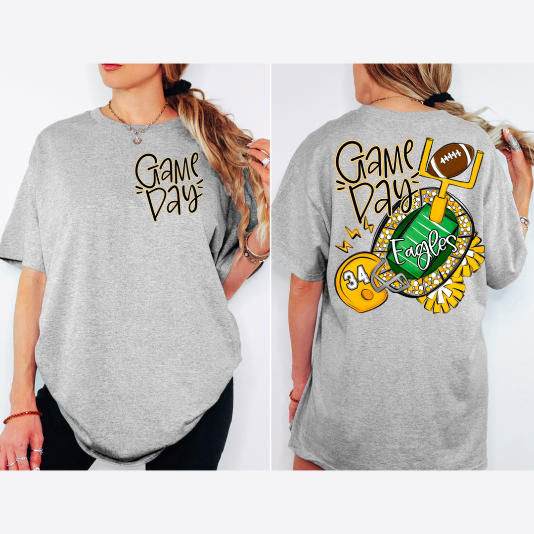 Game Day Pocket Lettering Yellow – DTF Transfer – product image