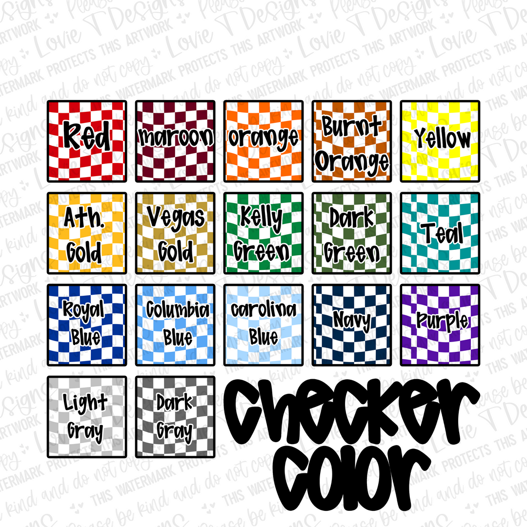 GAME DAY SOFTBALL CHECKER   CUSTOM COLORS