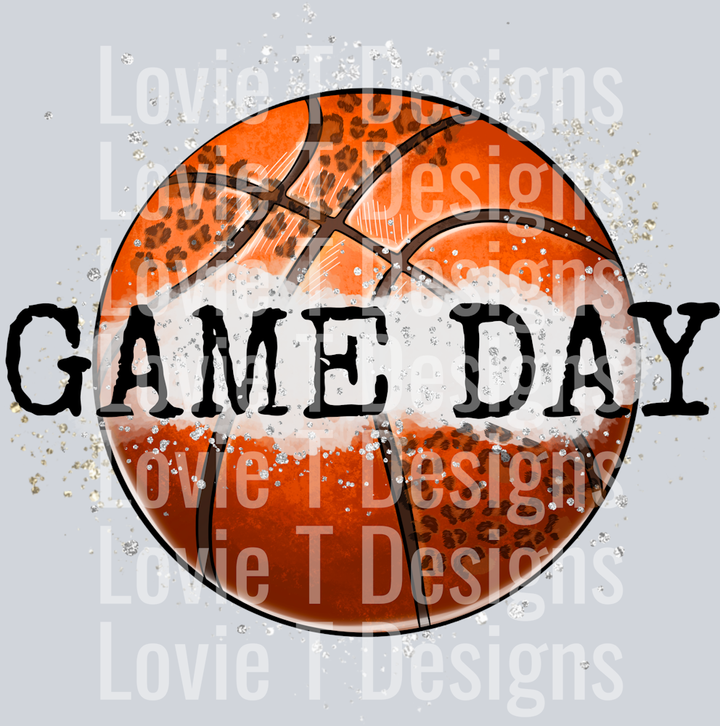 Game Day leopard print sparkle basketball