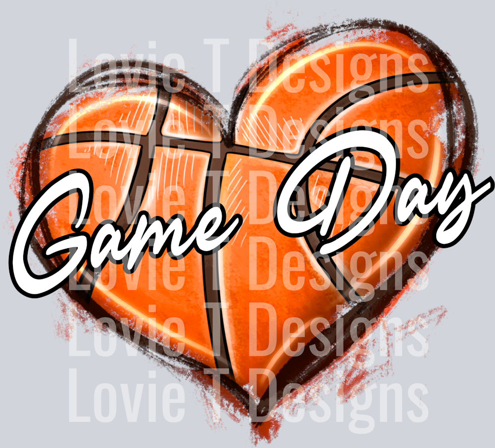 Game Day varsity signature basketball heart