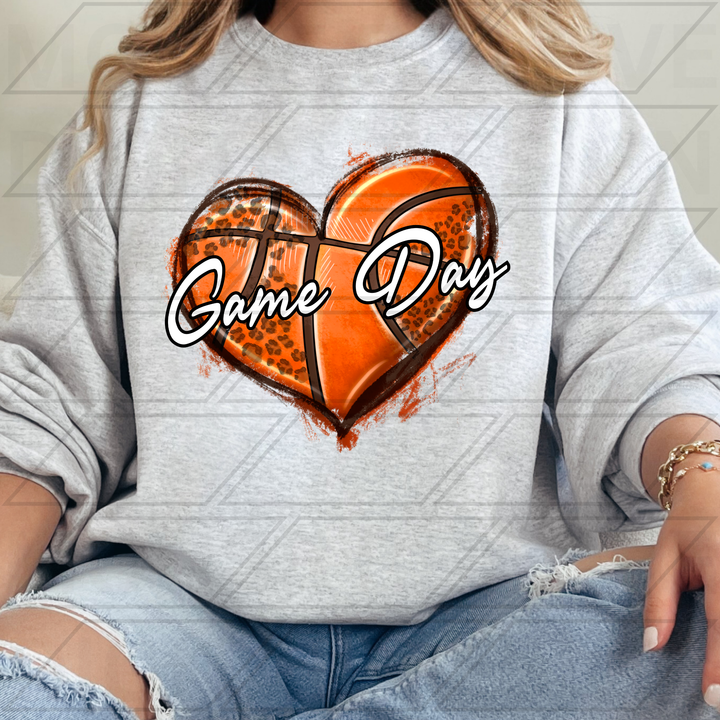 GAME DAY VARSITY SIGNATURE BASKETBALL HEART LEOPARD PRINT