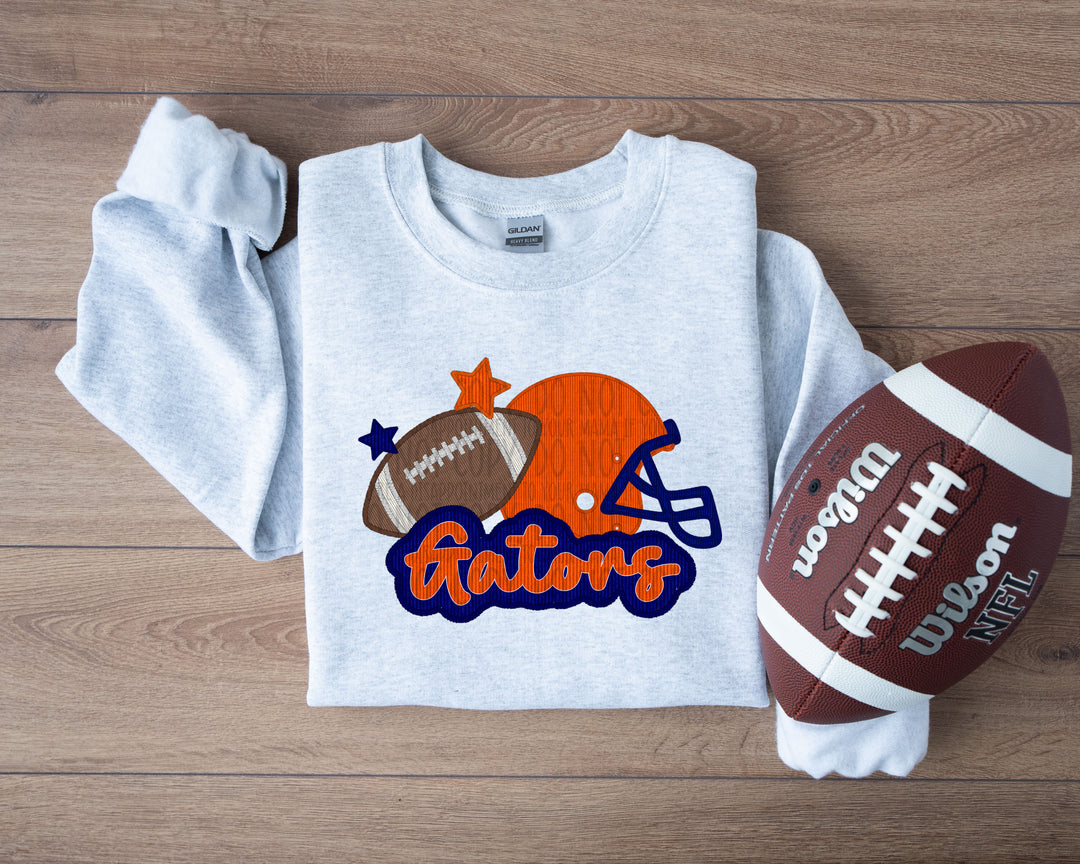 GATORS HELMET AND FOOTBALL FAUX APPLIQUE