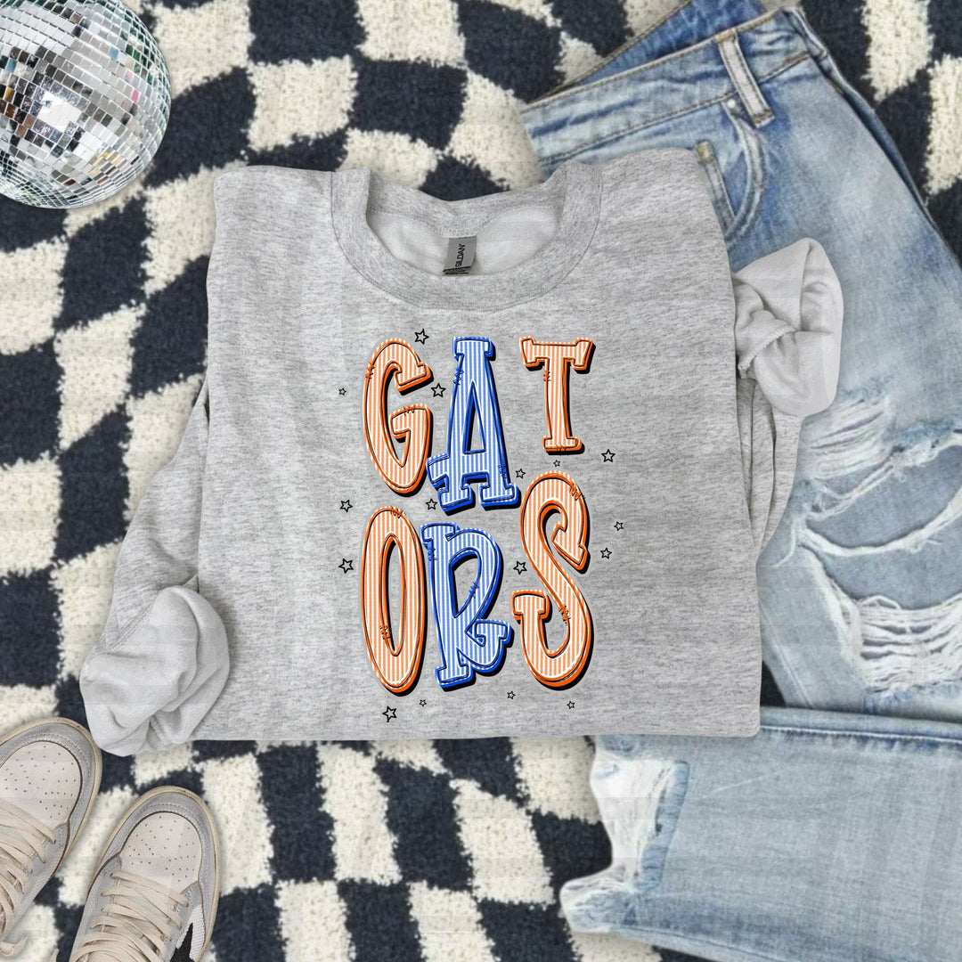 Gators Orange & Royal Blue Seersucker Chic Two Color DTF transfer mockup