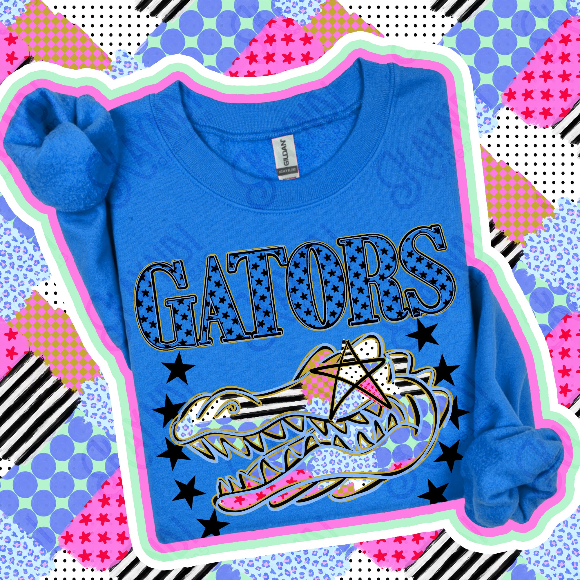 Patchwork Varsity Stars Mascots Gators design