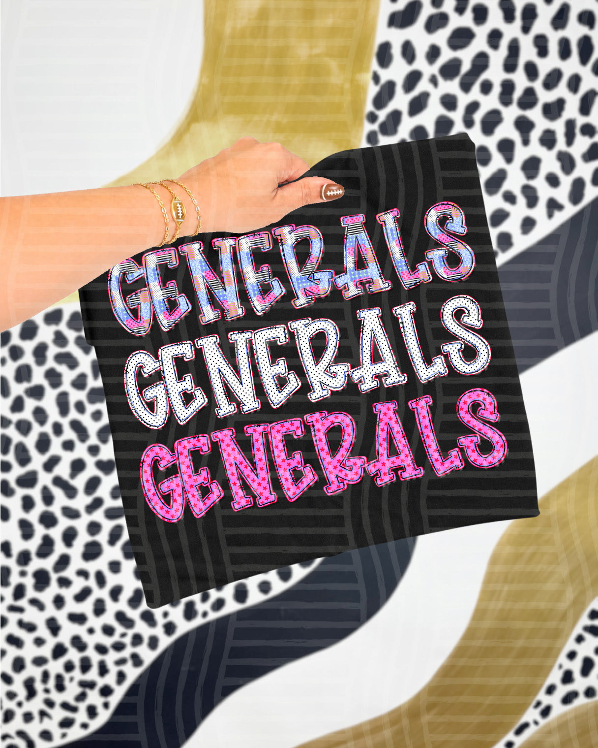 Dolly Tri Stacked Mascots Generals design