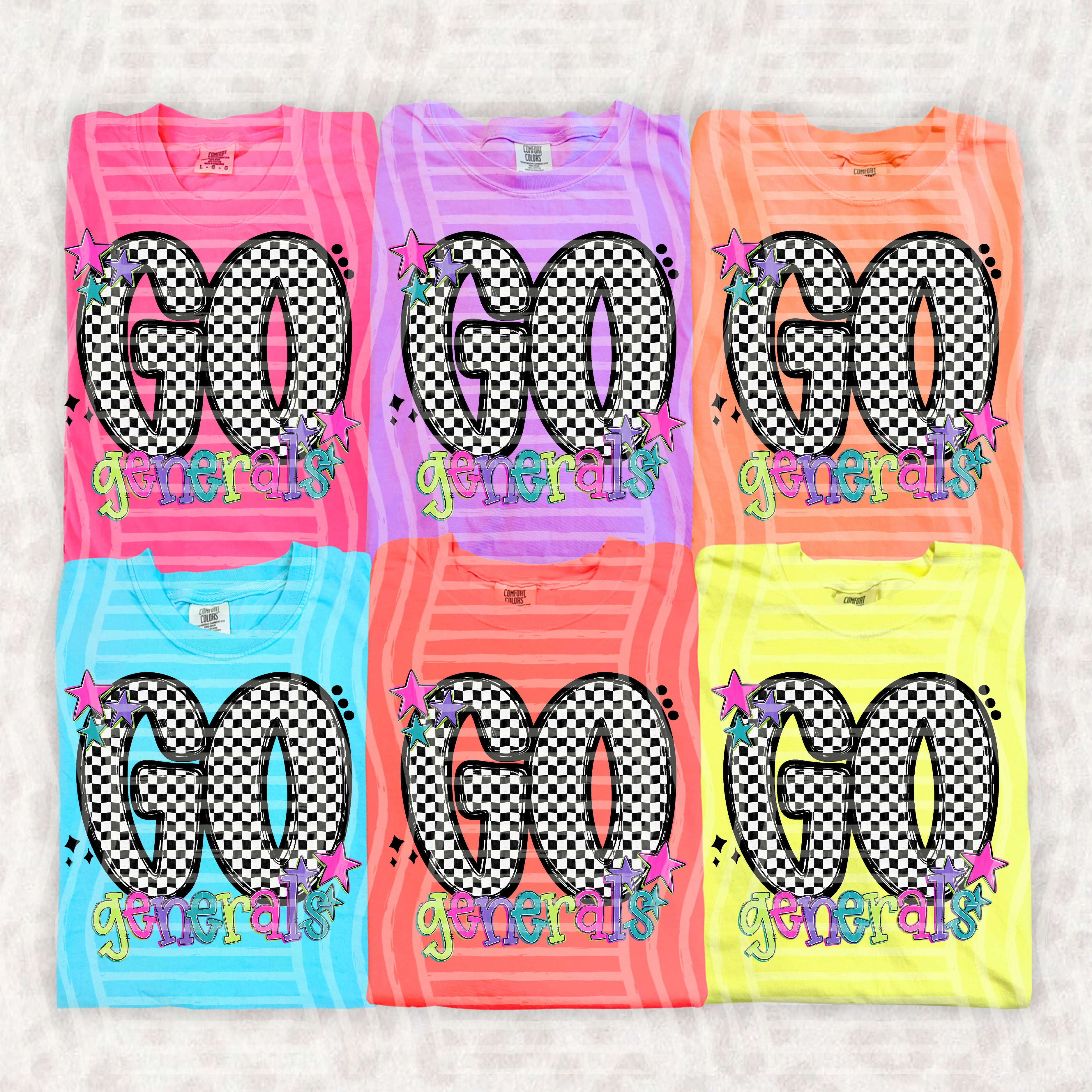 Go Checker Neons Mascots Generals design