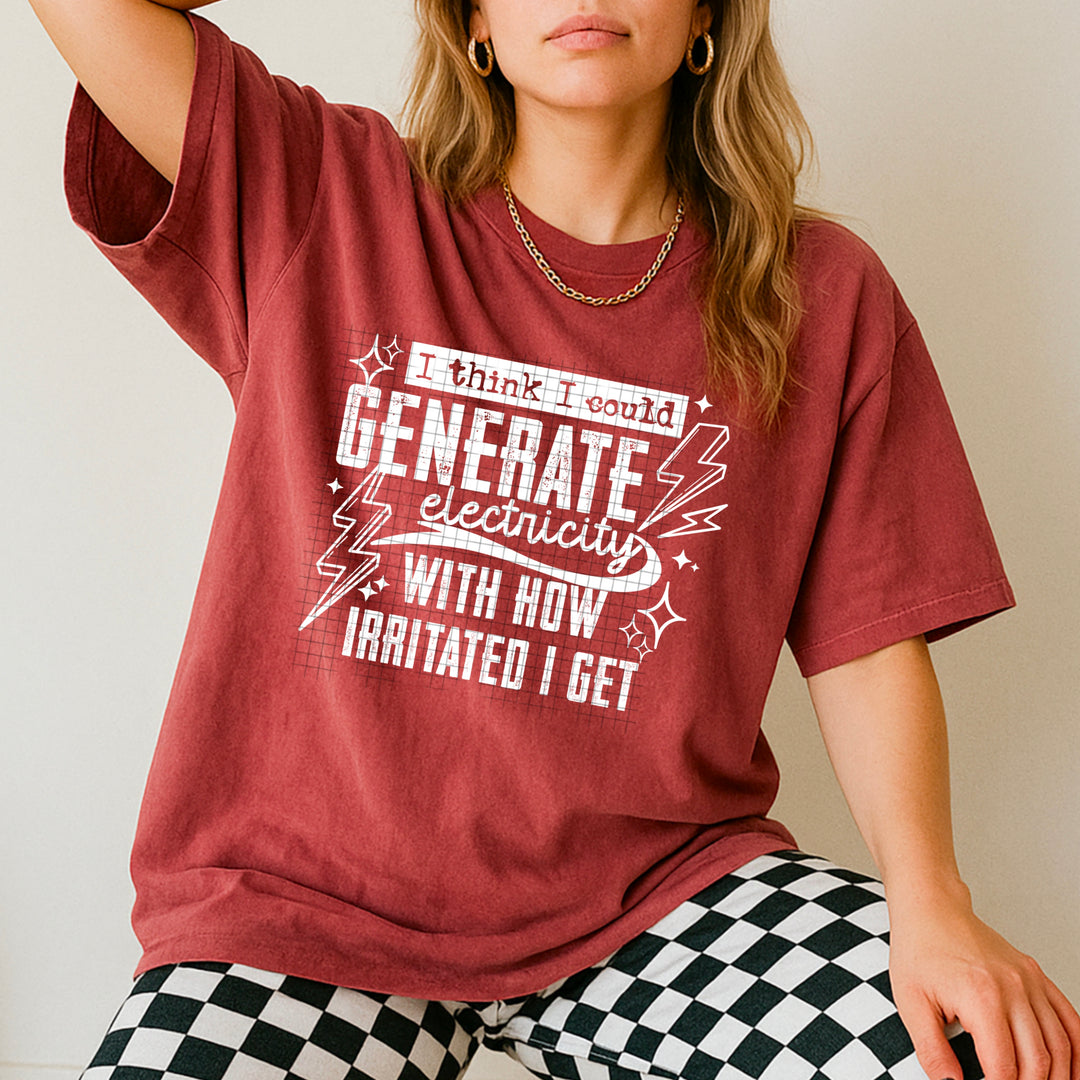 Generate Electricity Single Color White DTF transfer design – image 1