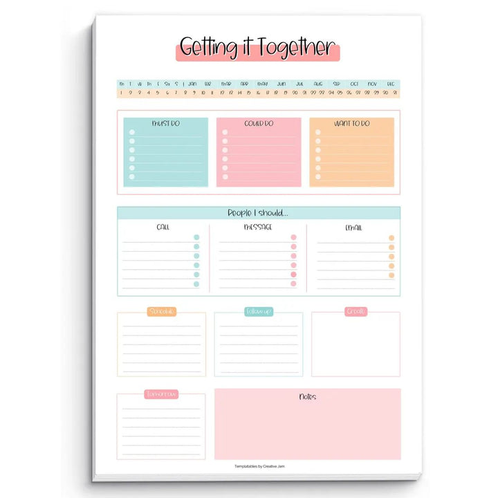 Getting It Together Notepad 8.5x11 - 50 Pages
