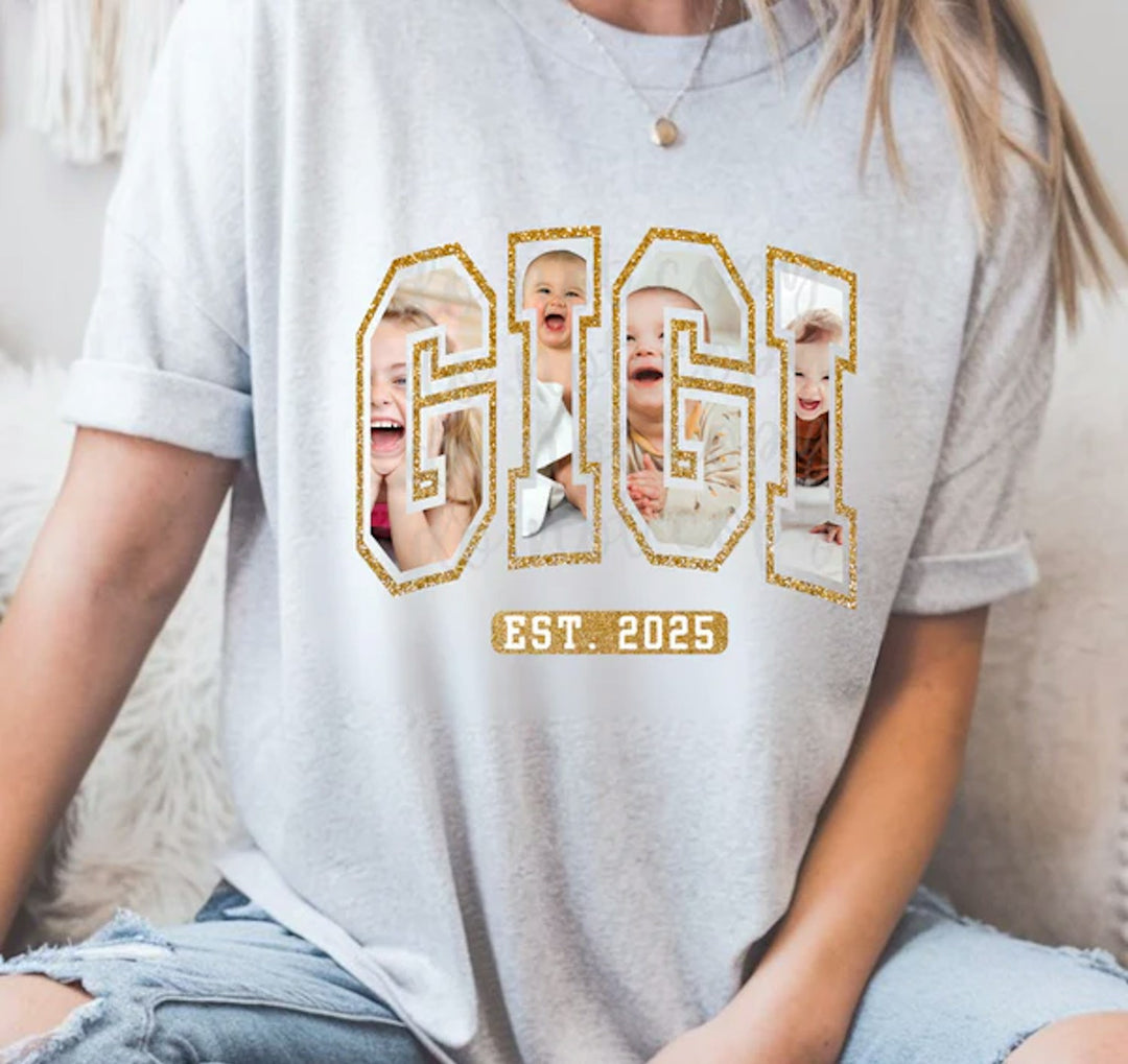 GiGi Est. Date Photo customizable DTF transfer mockup