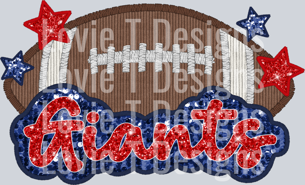 Giants Football Faux Applique