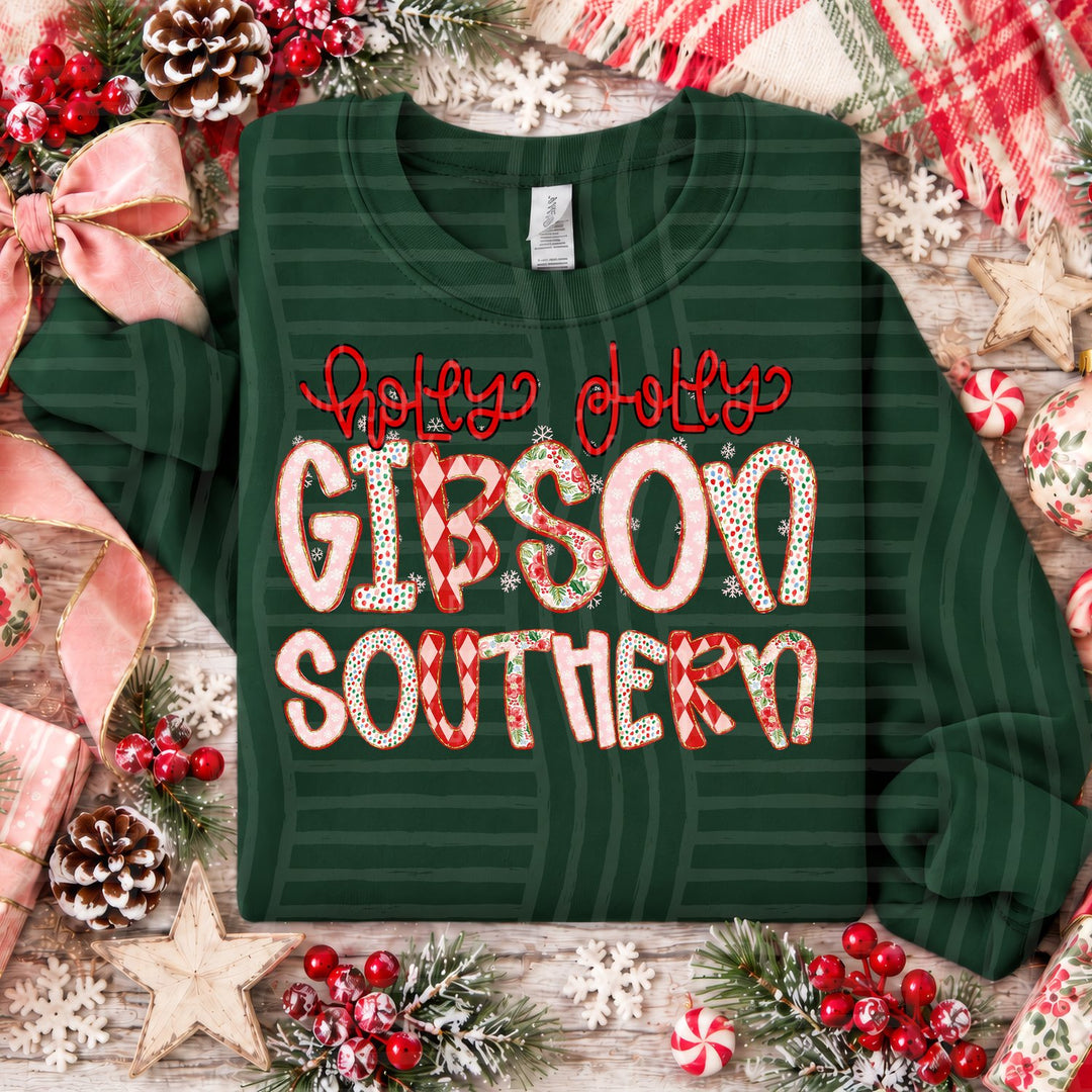 Gibson Southern Holly Jolly Confetti Mascots DTF transfer