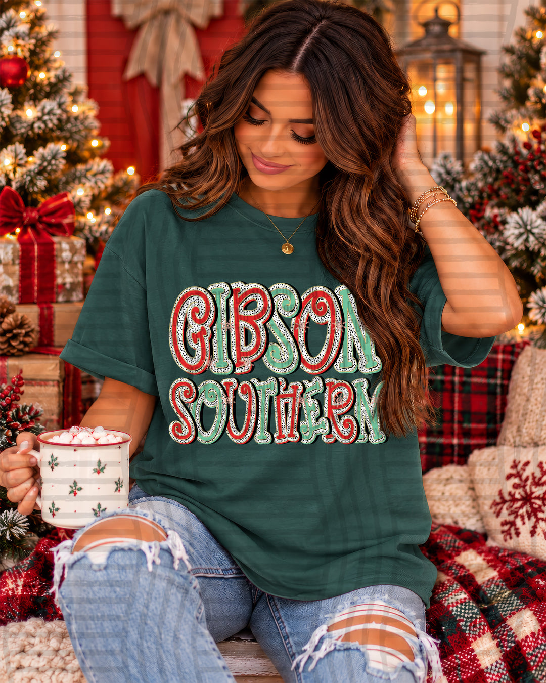 Gibson Southern Merry Dots Mascots DTF transfer