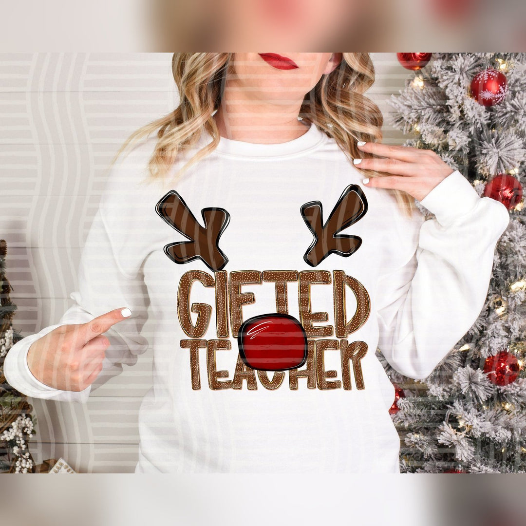 Gifted Teacher Deer Antler School Staff DTF transfer