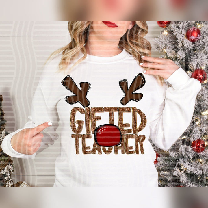Gifted Teacher Deer Antler School Staff DTF transfer