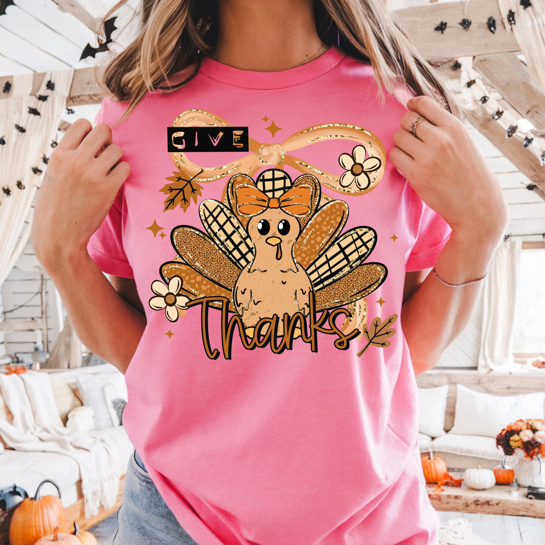 GIVE THANKS TURKEY WITH BOW mockup
