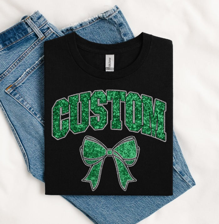 GLITTER COLLEGIATE + BOW