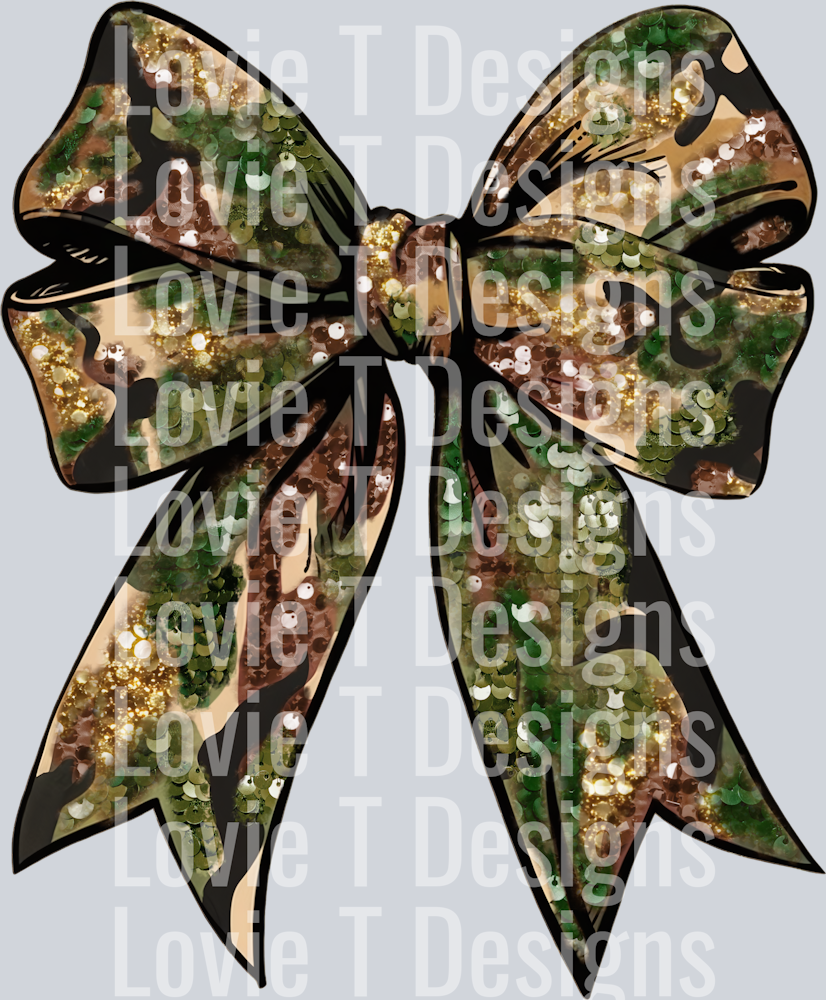 Glitter camo bow