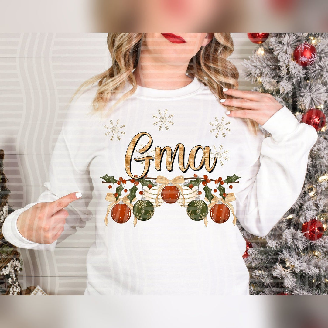 Gma Christmas Name Ornaments DTF transfer