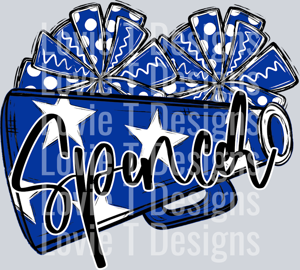 Go Fight Win Poms and Megaphones Royal Spencer