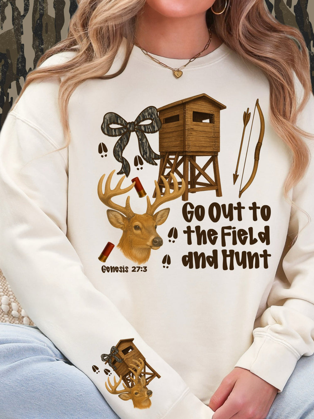 Go Out to the Field and Hunt with Bow DTF transfer design – image 1