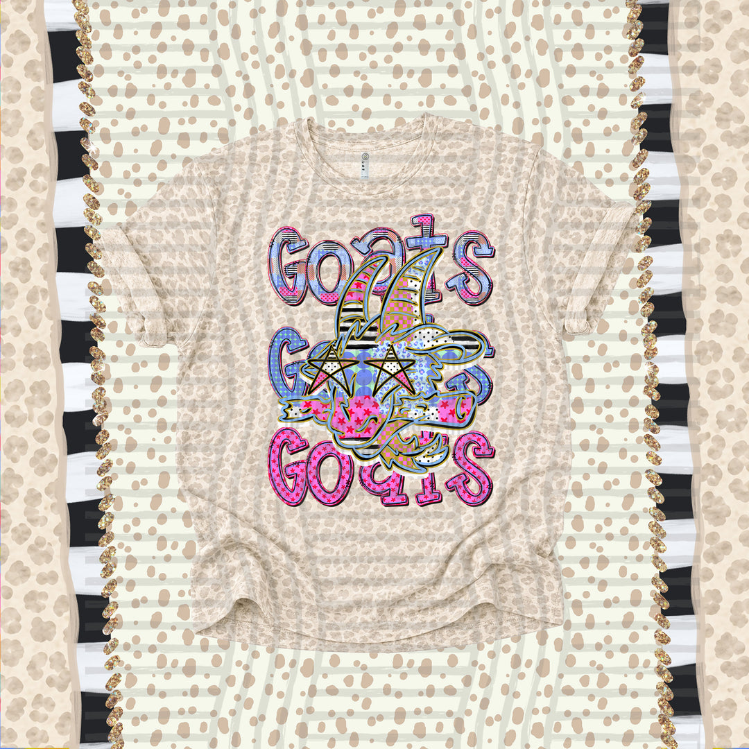 Goats Dolly Doodle mascot DTF transfer