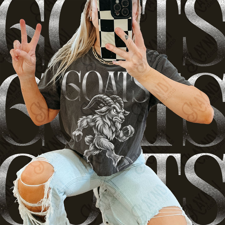Halftone Mascots Goats DTF transfer mockup