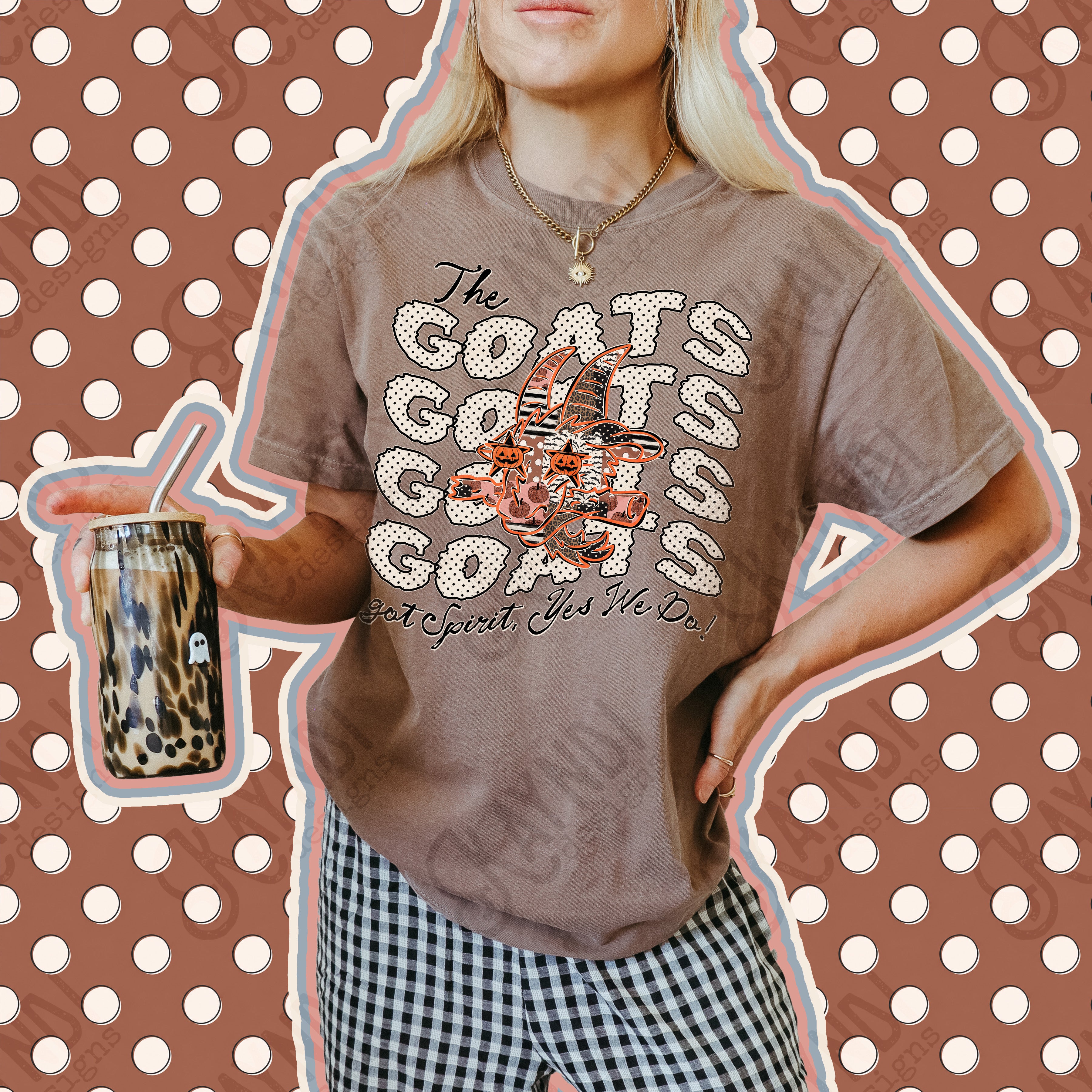 Patchwork Pumpkin Spirit Mascots Goats design