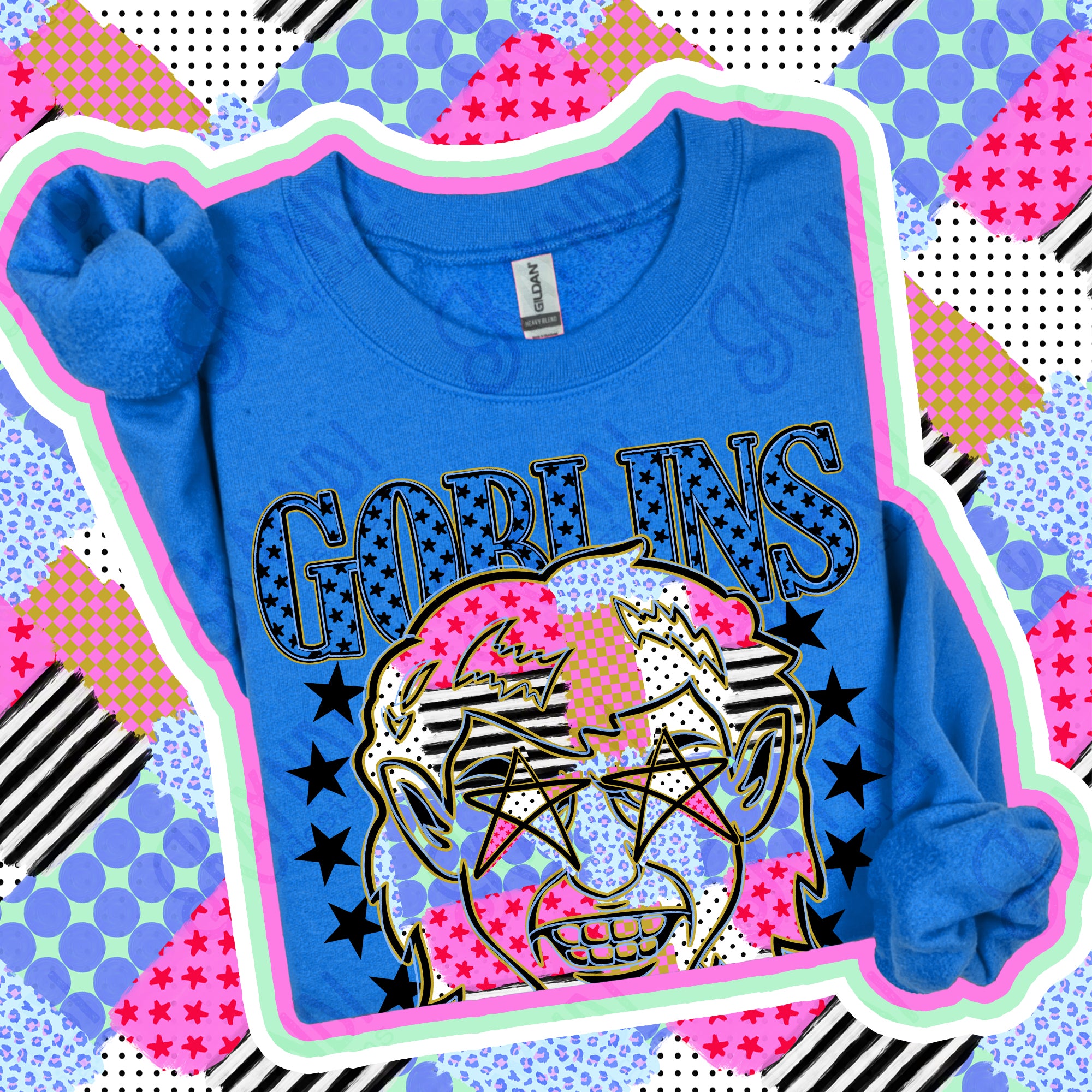 Patchwork Varsity Stars Mascots Goblins design
