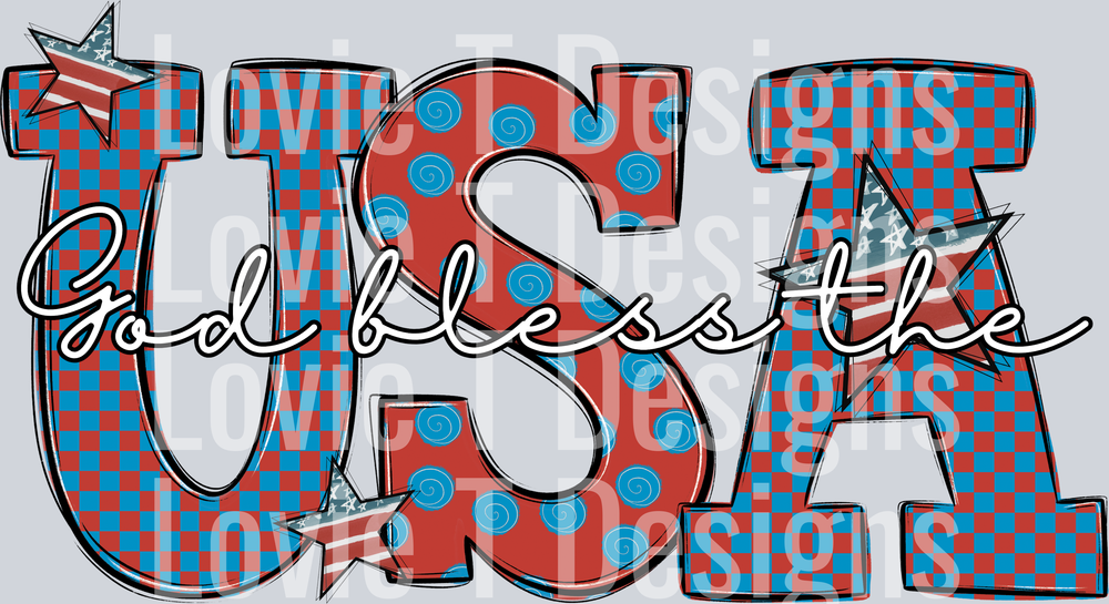 God bless the USA stars