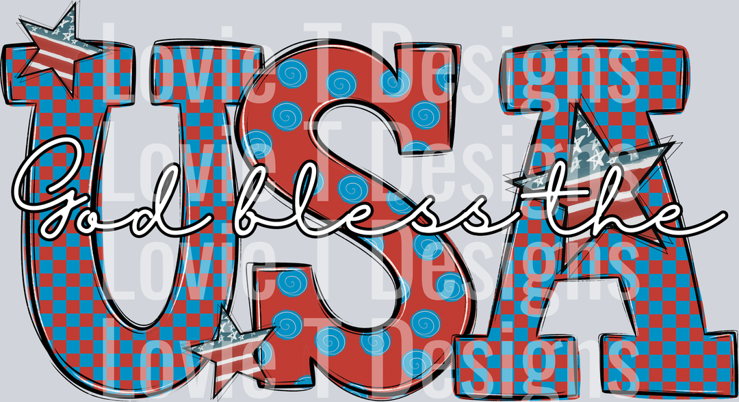 God bless the USA stars