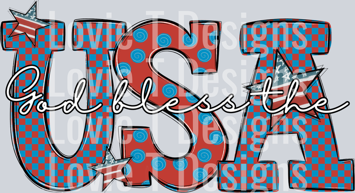 God bless the USA stars