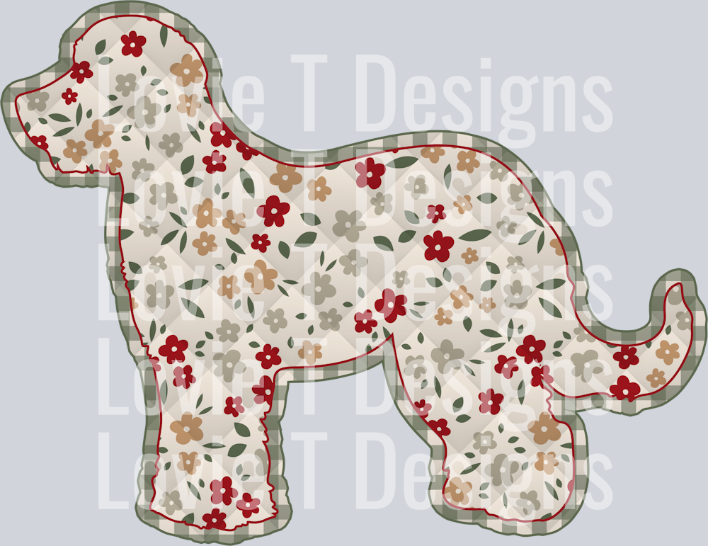 Golden doodle Christmas Floral