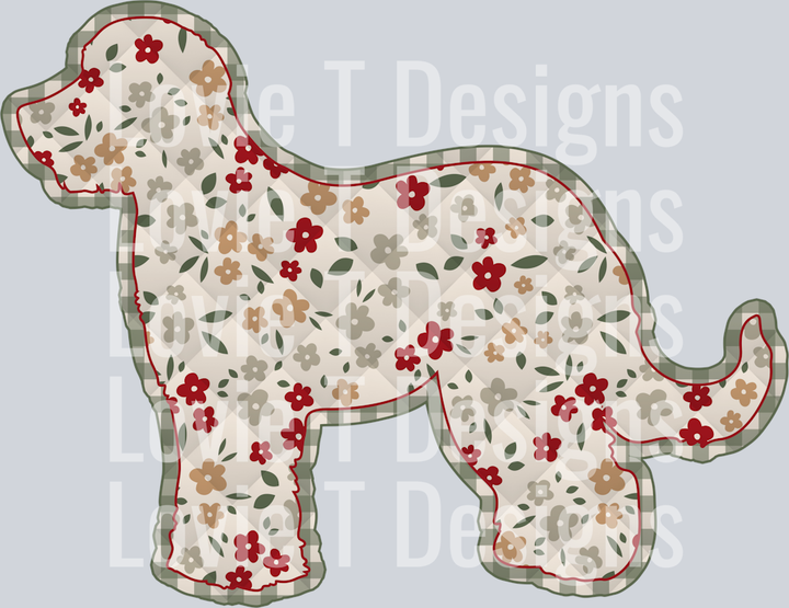 Golden doodle Christmas Floral